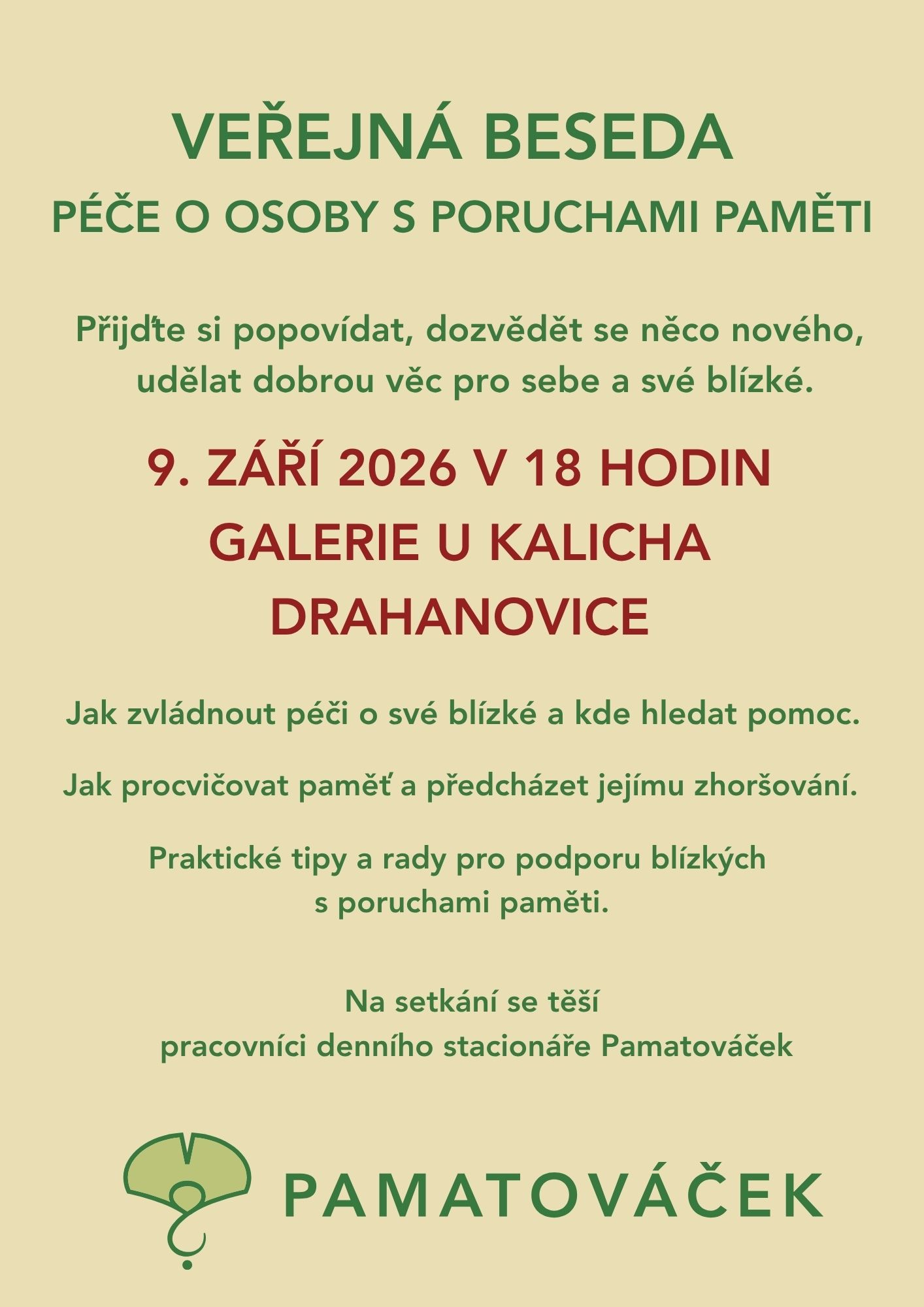 Beseda: Péče o osoby s poruchami paměti